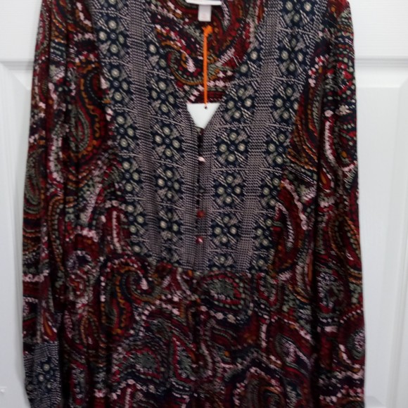 Knox Rose Women's Long Sleeve Button-Front Night Sky Dress in Size XXL - Picture 4 of 10